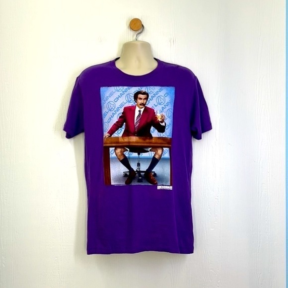 Paramount - Ron Burgundy No Pants Anchorman Graphic Short Sleeve T Shirt Large - Picture 2 of 11